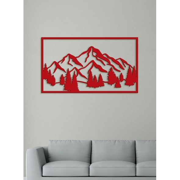 Dřevěná nástěnná malba Majestátní hory