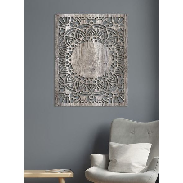 Dřevěná mandala sluneční květina