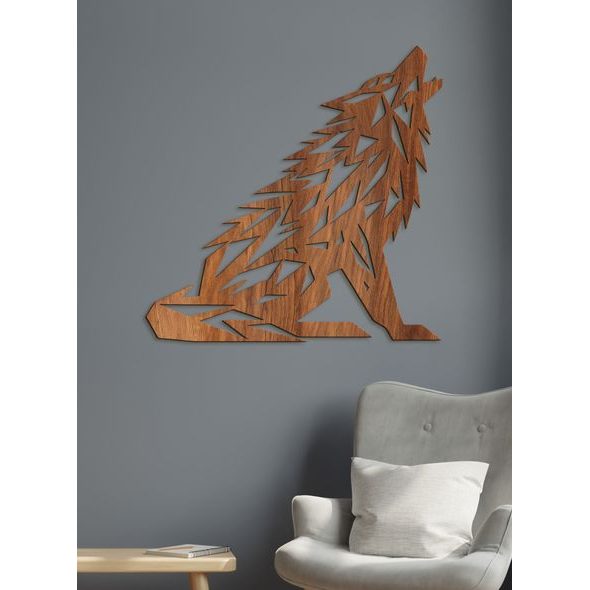 Dřevěný obraz Vytí vlka