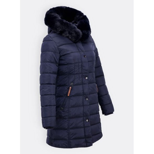 Dámská zimní prošívaná bunda tmavě modrá