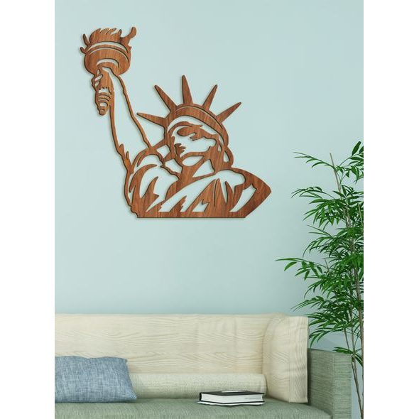Dřevěná nástěnná malba Socha Svobody