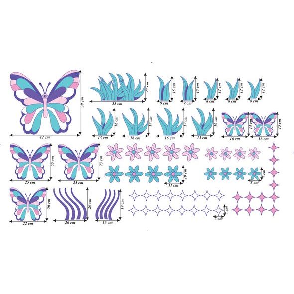 Fialové motýle a kvety