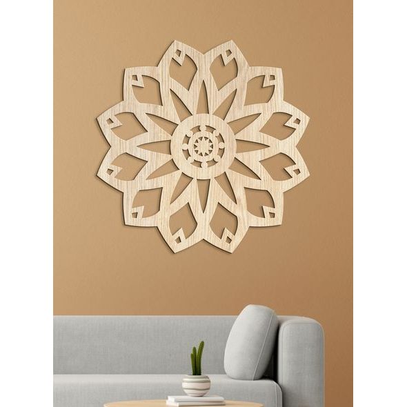 Moderní dřevěná mandala Kouzlo květiny