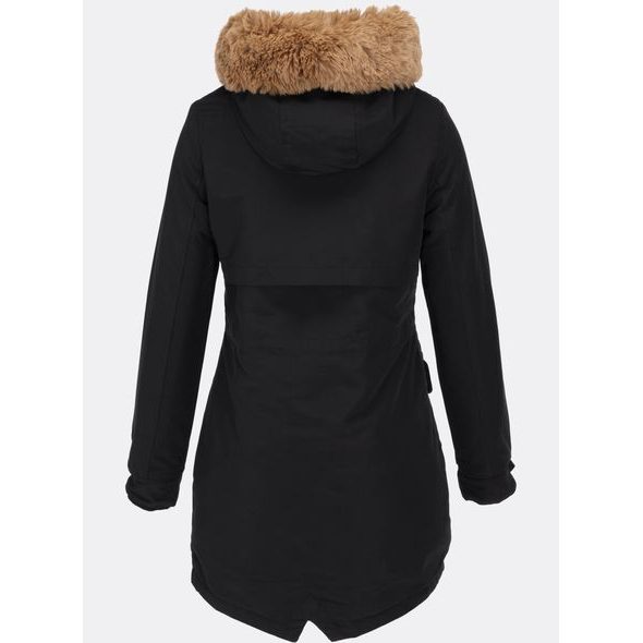 Dámska zimná bunda s kapucňou čierna