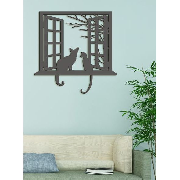 Dřevěná dekorace kočky