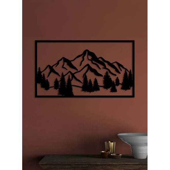 Dřevěná nástěnná malba Majestátní hory