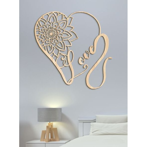 Dřevěný obrázek srdce - LOVE