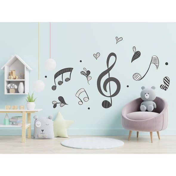 Husľový kľúč s notami