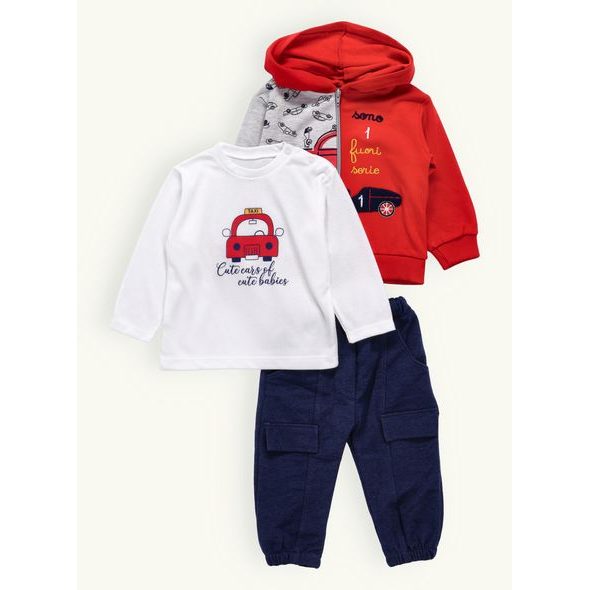 Dojčenská tepláková súprava TAXI červená