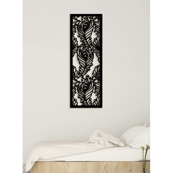 Luxusní dřevěná mandala Páví peří