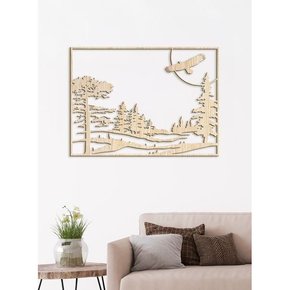 Dřevěný obraz ze dřeva Let orla