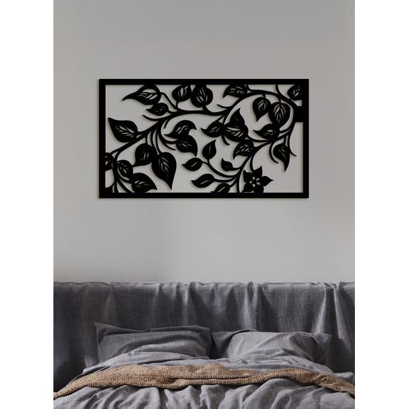 DŘEVĚNÝ OBRAZ NA STĚNĚ LÍSTIE