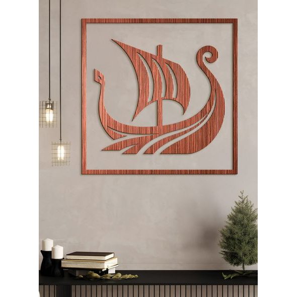 Dřevěný obraz Vikingská loď