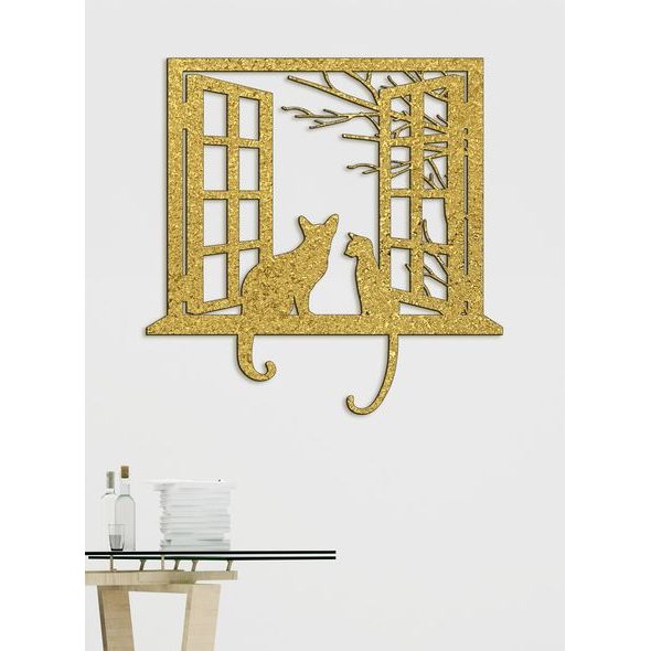 Dřevěná dekorace kočky