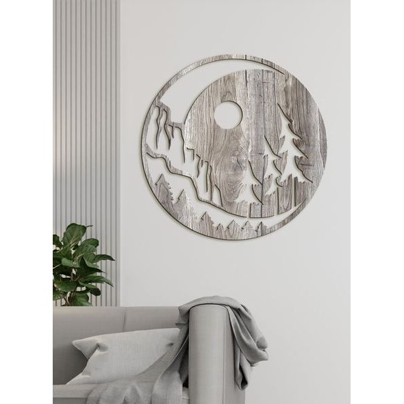 Dřevěná malba noční krajina