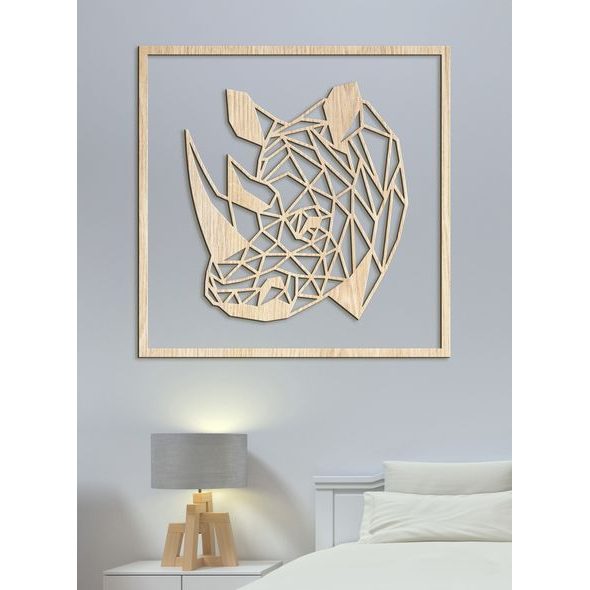 Dřevěný obraz nosorožce