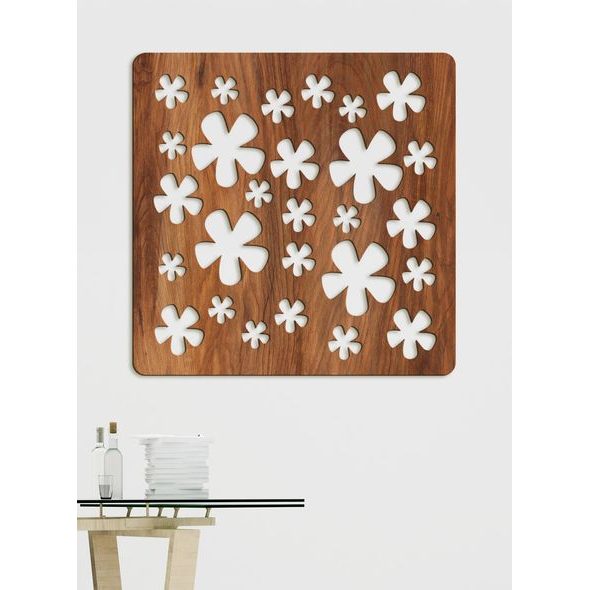 Dřevěná dekorace Květiny