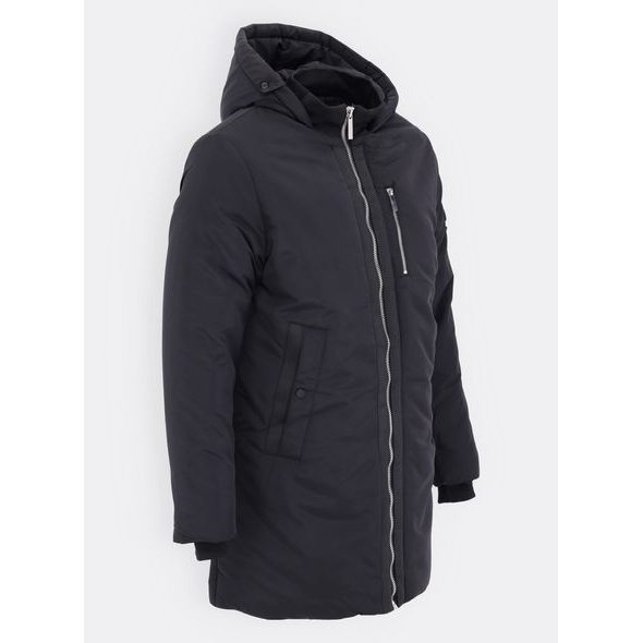 Pánská prodloužená zimní bunda černá