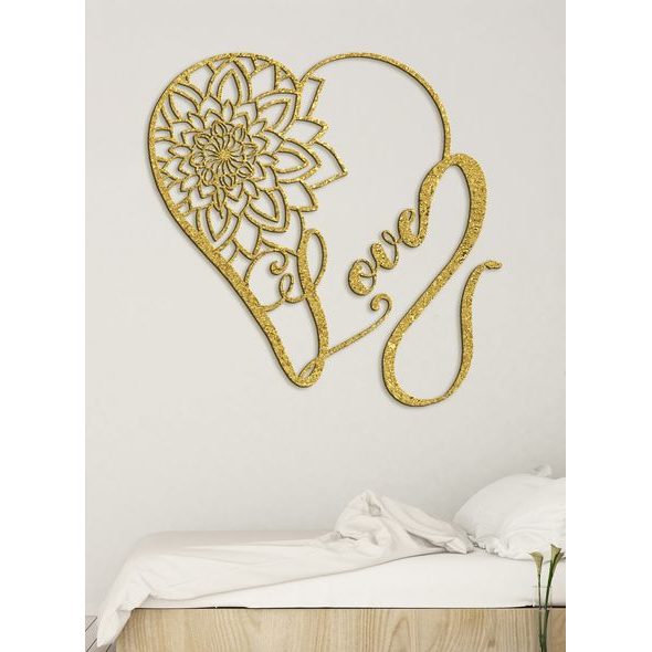 Dřevěný obrázek srdce - LOVE