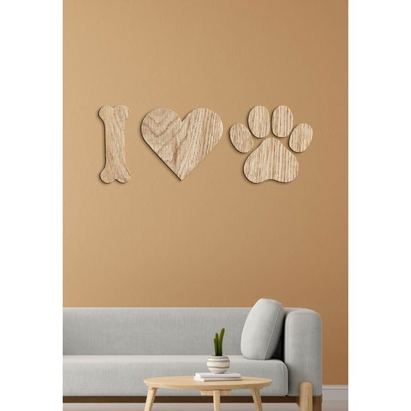 Drevený nápis "I ♥ DOG"