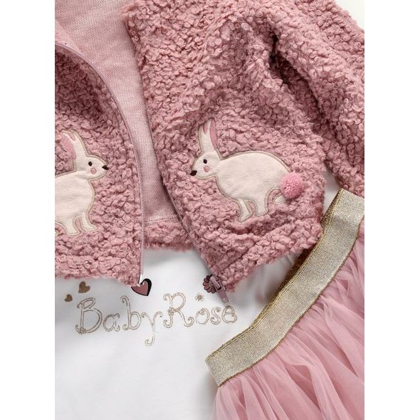 Dětský sukňový set ZAJÍČKY starorůžová