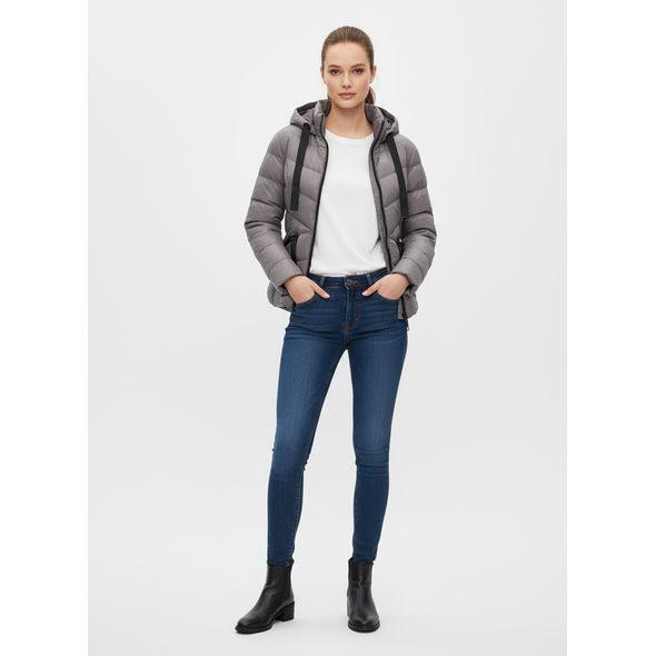 DÁMSKÁ PROŠÍVANÁ BUNDA ŠEDÁ