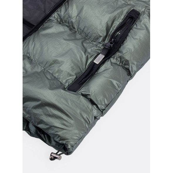 Pánska prešívaná vesta čierno-zelená