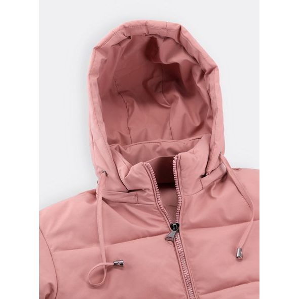 Dámská krátká zimní bunda pudrová