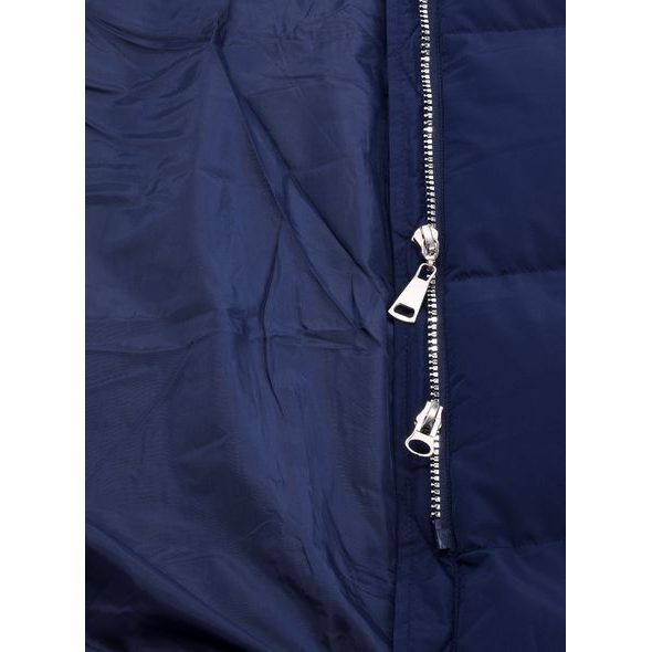 Dámska dlhá  zimná bunda s kapucňou tmavomodrá