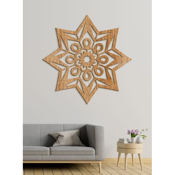 Moderní dřevěná mandala STAR