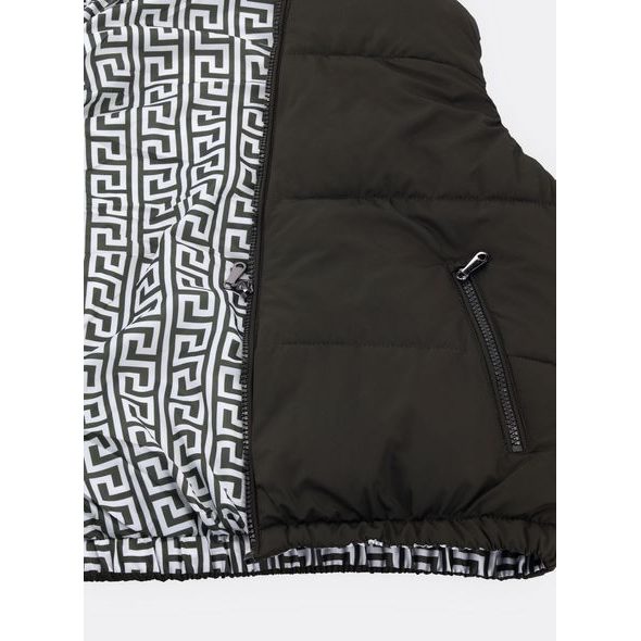 Dámska krátka prešívaná vesta tmavozelená