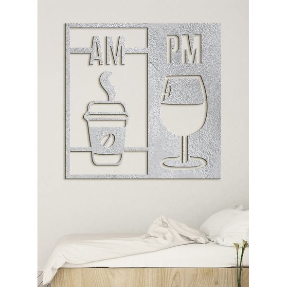 Drevená dekorácia Deň začína kávou a končí vínom