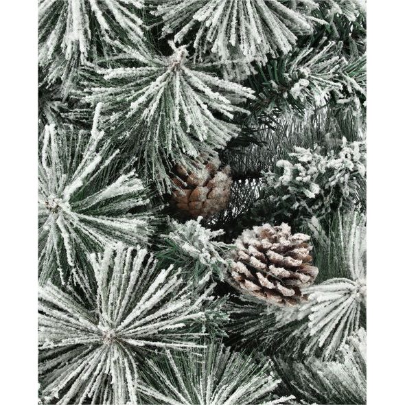 Umelý vianočný stromček Smaragdový rozmarín – Zasnežený so šiškami