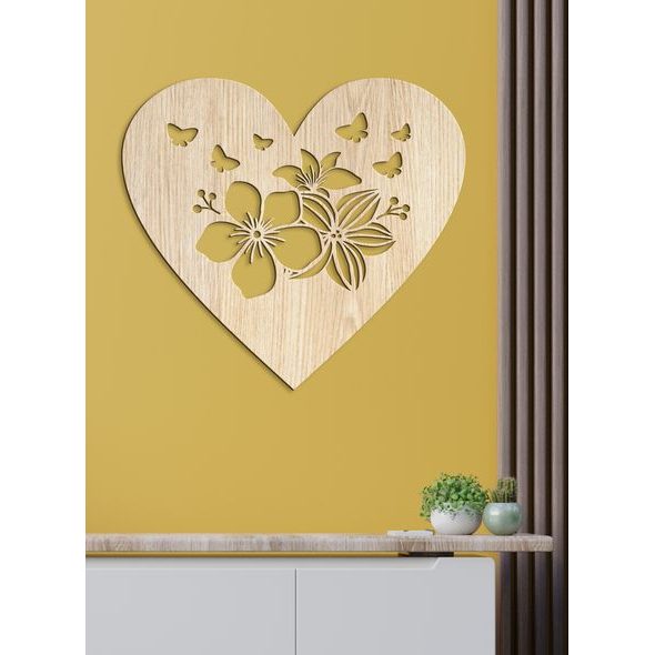 Drevený obraz Srdce plné motýľov