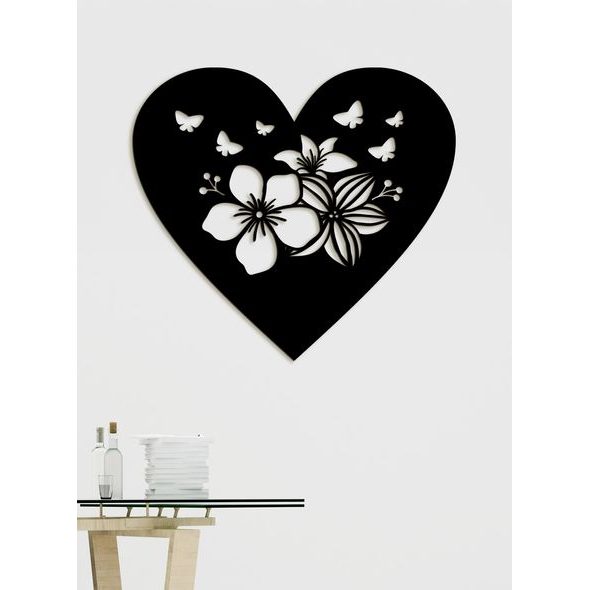 Drevený obraz Srdce plné motýľov