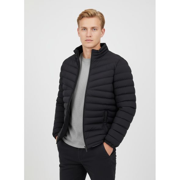 PÁNSKÁ PROŠÍVANÁ BUNDA ČERNÁ