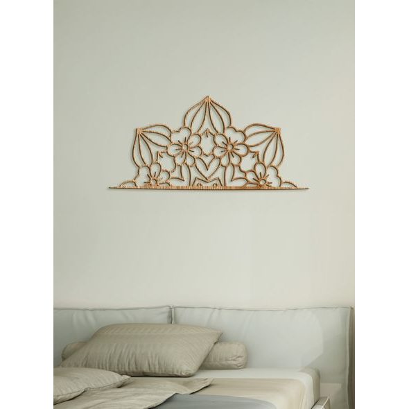 Drevená mandala polkruh CROWN