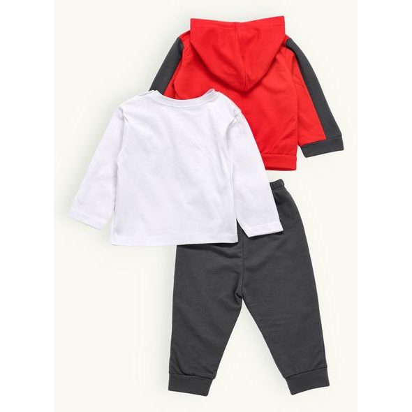 Kojenecká tepláková souprava STATEČNÝ LEV červeno-grafitová