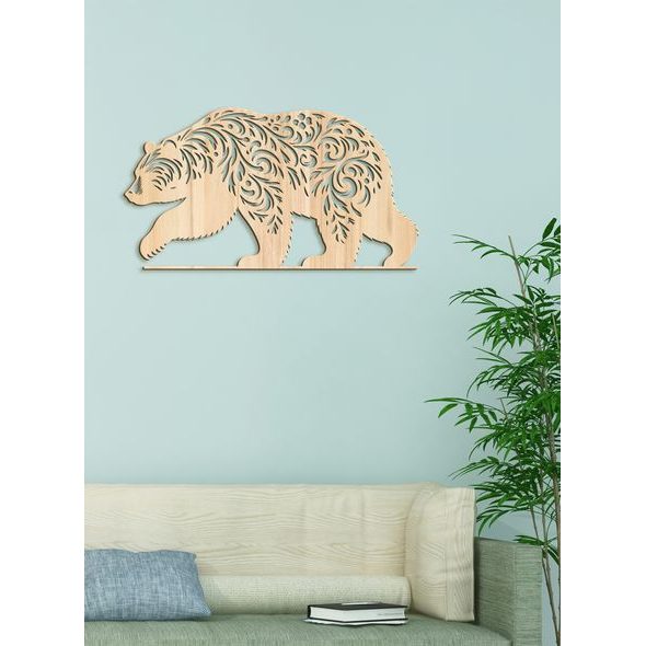 Drevený obraz Medveď