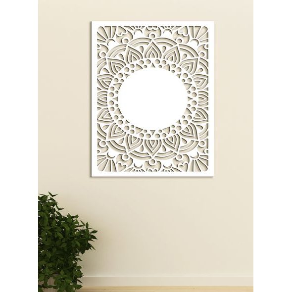 Dřevěná mandala sluneční květina