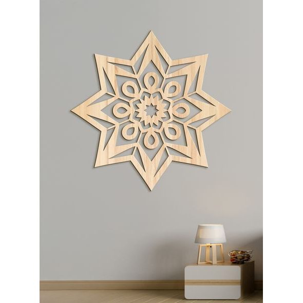 Moderní dřevěná mandala STAR