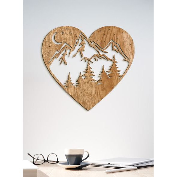Dřevěný nástěnný obraz Láska k horám