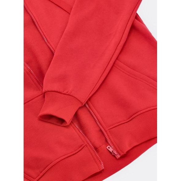 Pánska mikina s kapucňou bez potlače červená