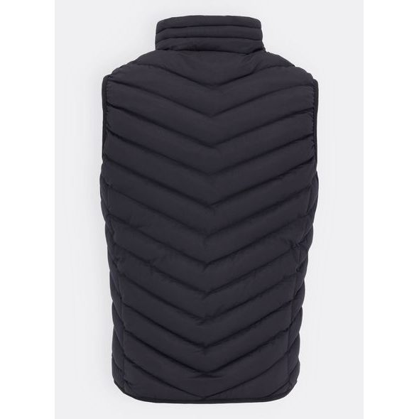 Pánská prošívaná vesta bez kapuce černá