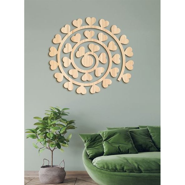 Dřevěný nástěnný obraz Spirála srdcí