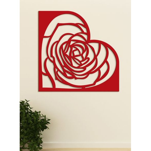 Dřevěná dekorace na zeď ROSE