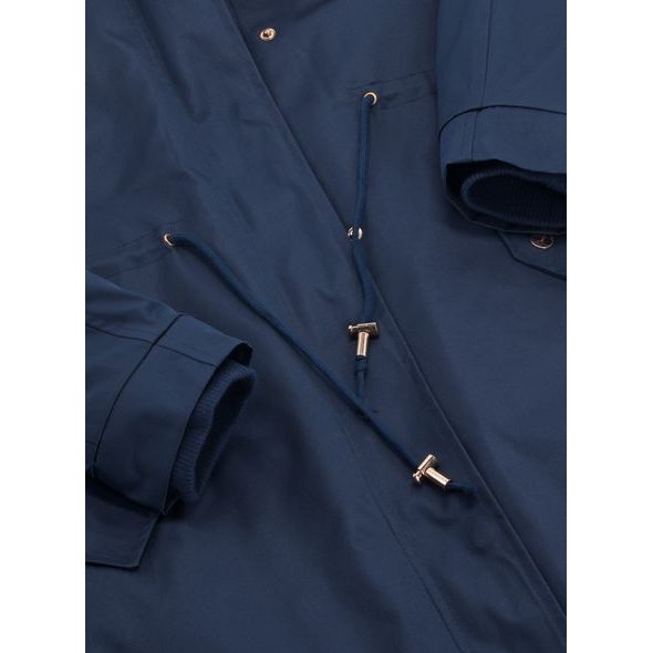 Dámska dlhá zimná bunda tmavomodrá