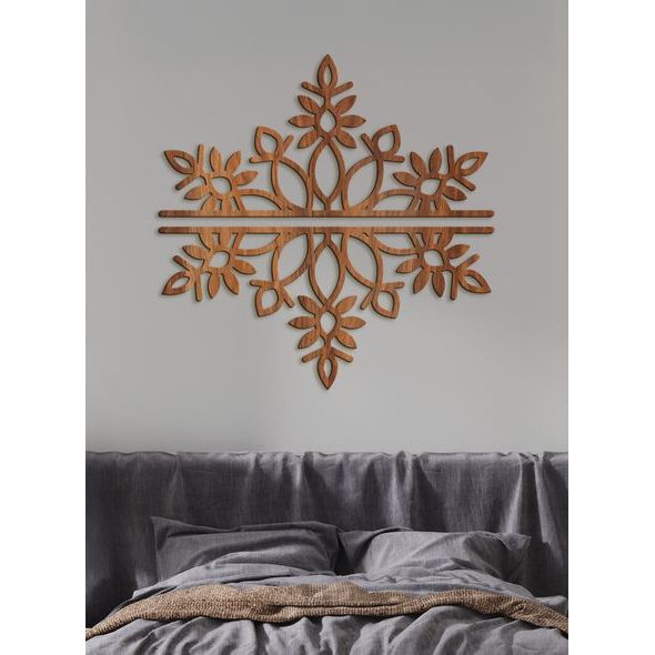 Dvoudílná dřevěná mandala SNOW