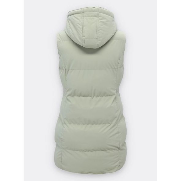 Dámska prešívaná vesta s kapucňou mentolová