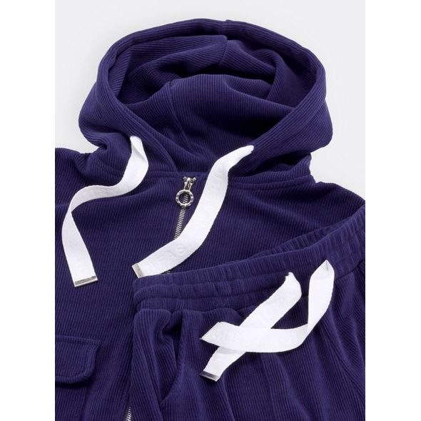 Dámské žebrované tepláky fialové